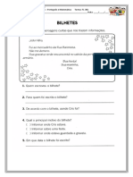 SEQUENCIA DIDÁTICA BILHETE 3º ANO