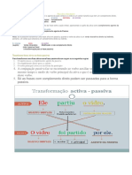 Transformar frases ativas em passivas e vice-versa