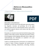 Difference Between Humanities and Social Sciences
