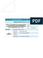 Memoria Descriptiva de Esctrucruras