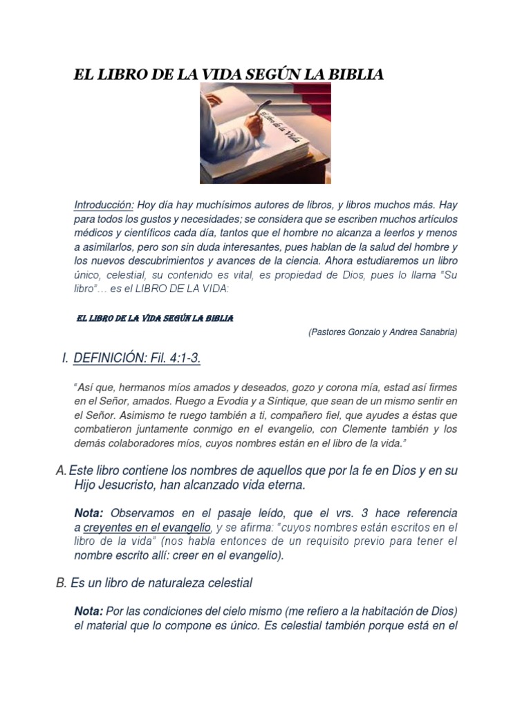 El Libro de La Vida Según La Biblia PDF PDF