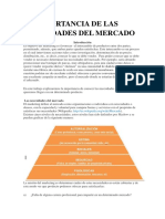 La Importancia de Las Necesidades Del Mercado