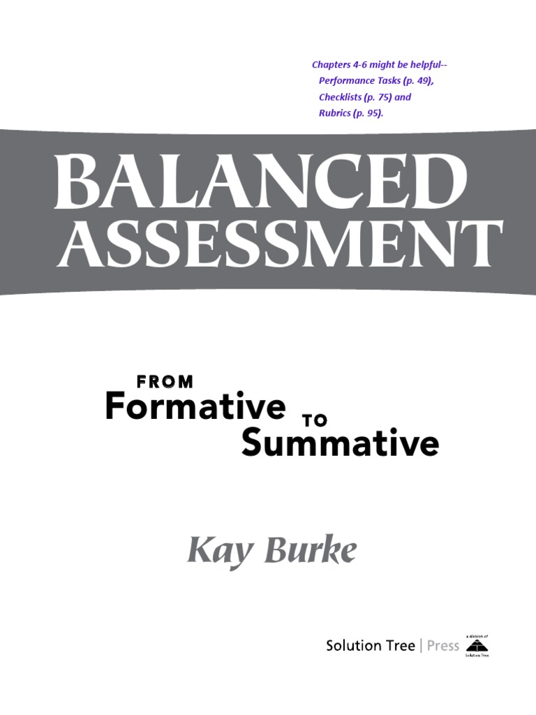 Balanced Assessment From Formative To Summative by Burke | PDF ...