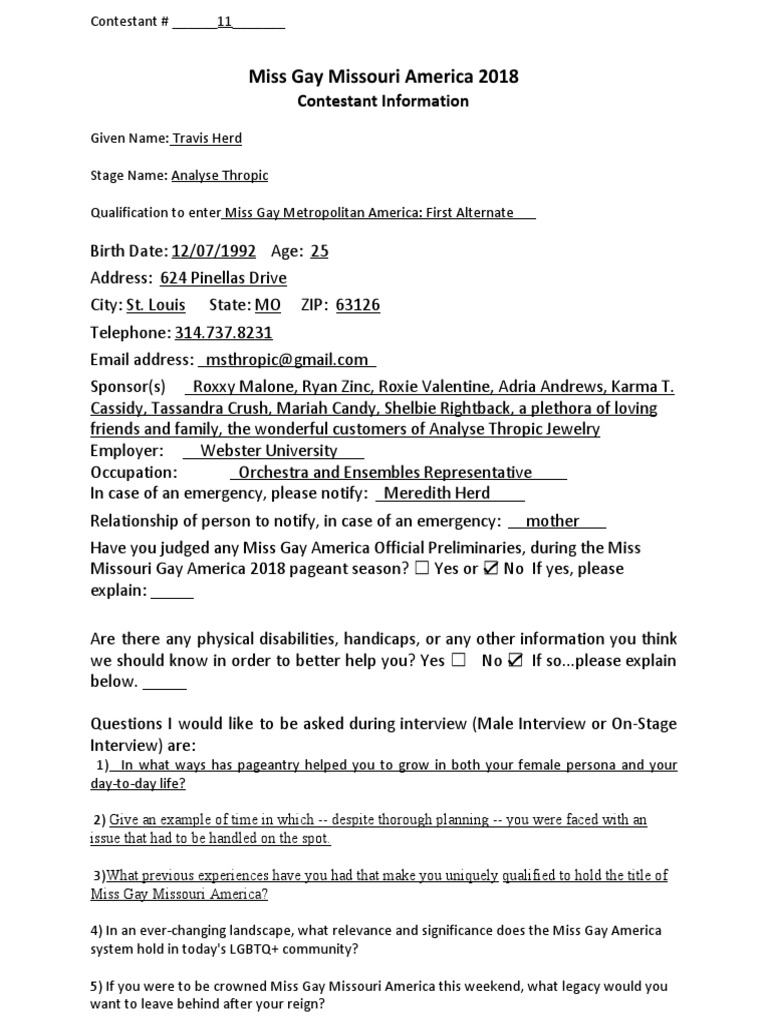 Contestant Application | PDF | Copyright | Business