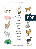 Farm Animals Matching Words Kids Activity Page
