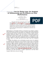 Making More by Doing Less-An Analysis of Outsourcing and Its Effects On Firm Performance