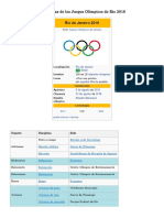 Disciplinas de Los Juegos Olímpicos de Rio 2016