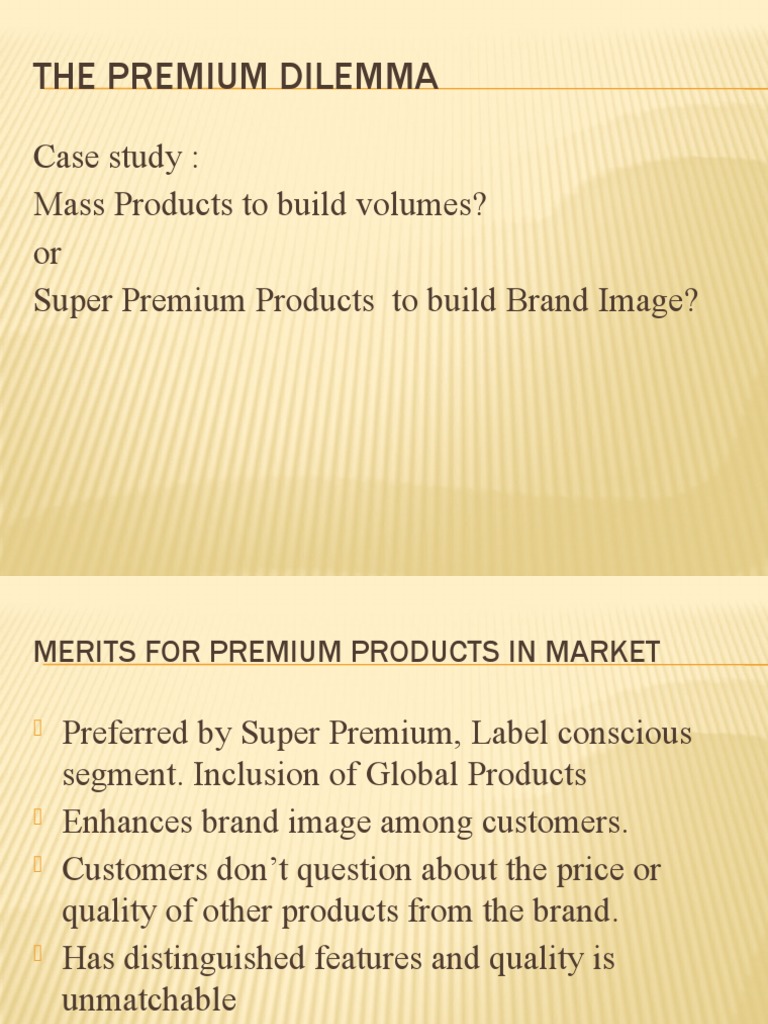 Premium vs. Mass Brand Strategies | PDF