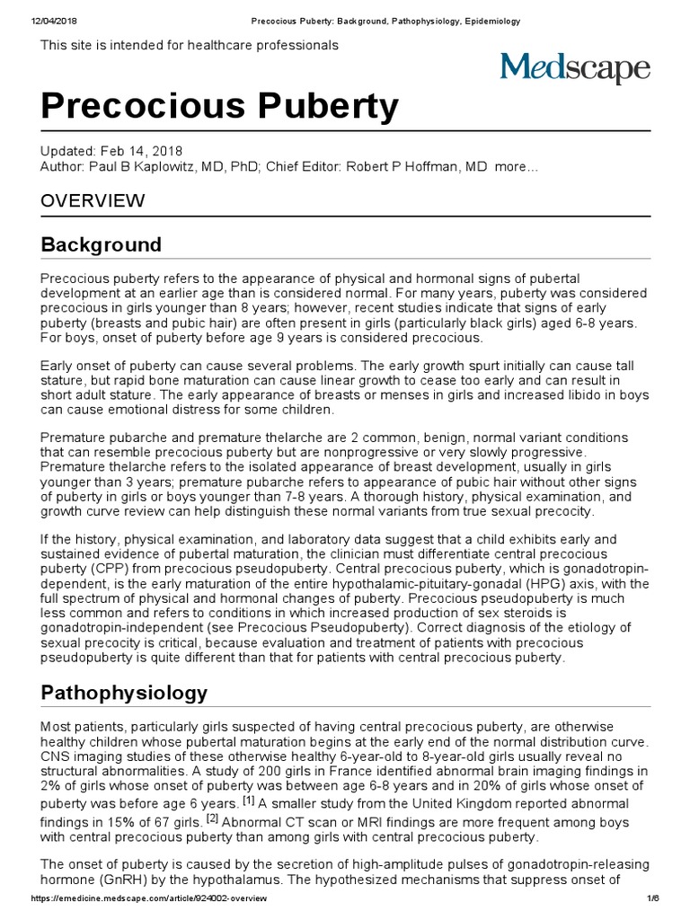 Understanding Precocious Puberty | PDF | Puberty | Human Reproduction