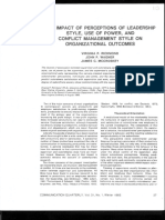 The Impact of Perceptions of Leadership Style Use of Power and Conflict Management Style On Organizational Outcomes