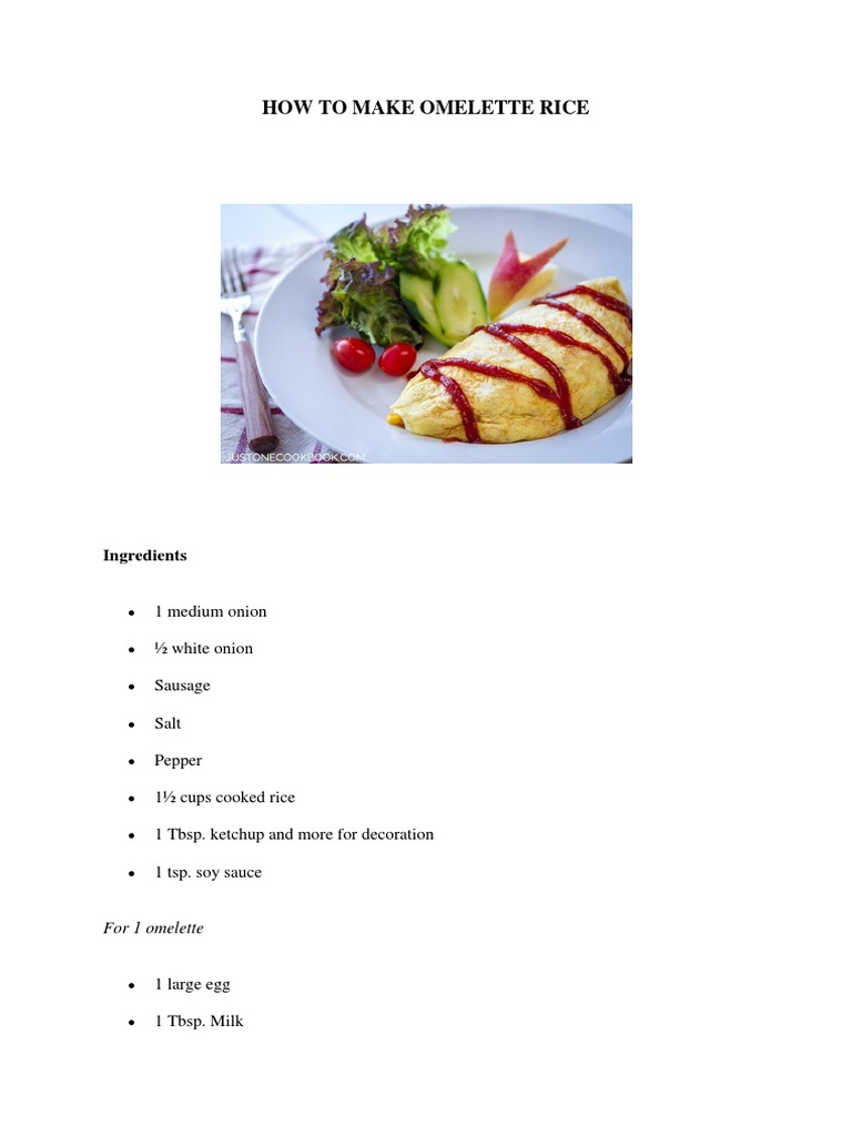 Easy Omelette Rice Recipe | PDF