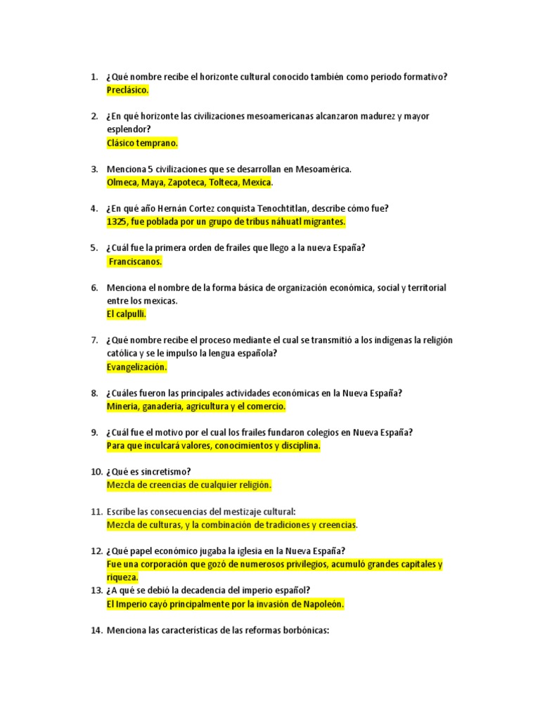 Preguntas Cortas Historia De España Selectividad Andalucia Opcion A