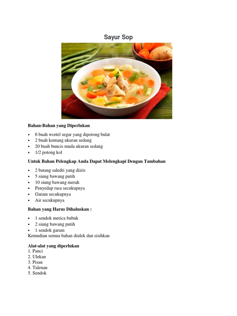 Teks Prosedur Sayur Sop Pdf