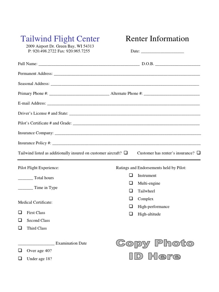 TFC Renter Information Form | PDF