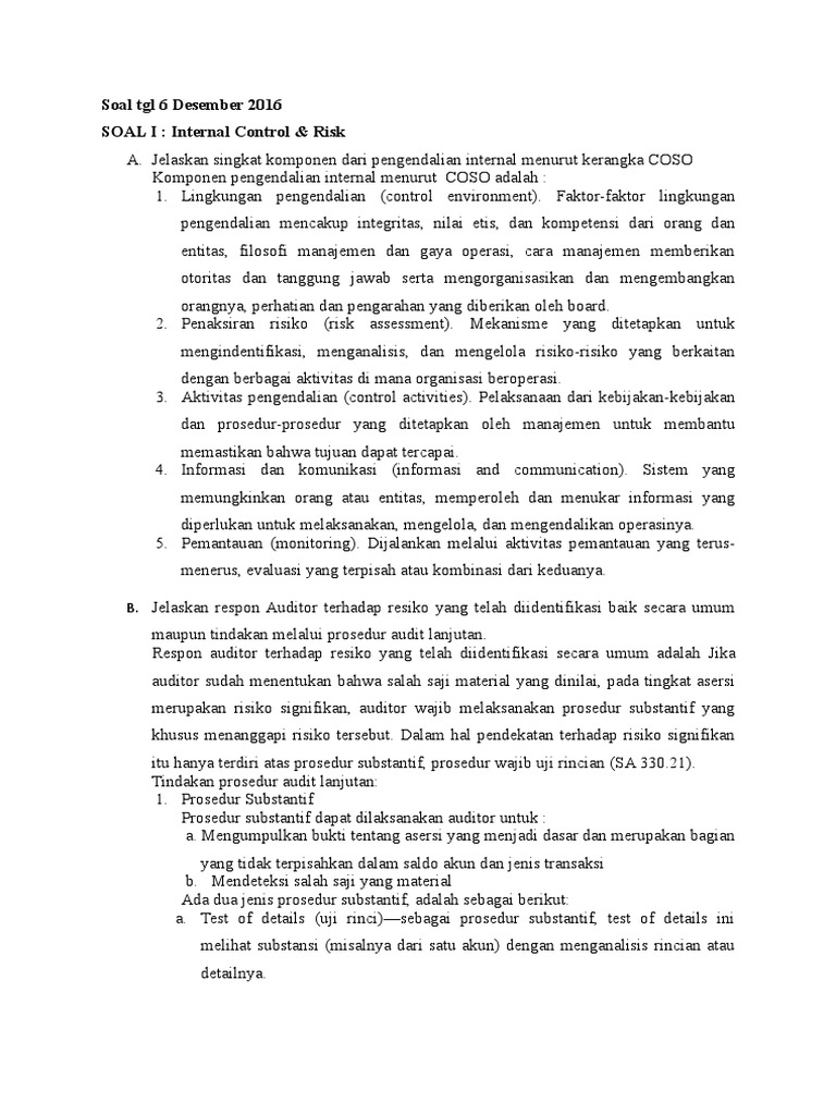 Soal Dan Jawaban 3 Semester Uas Audit