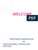 Crop Response Production Functions: Asymptotic, Parabolic and Quadratic Models