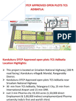Kandukuru DTCP Approved Open Plots TCS Adibatla - Suvidha Estates