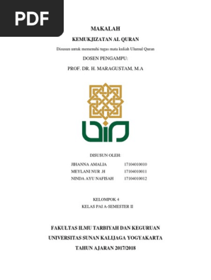 Makalah Kemukjizatan Al Quran