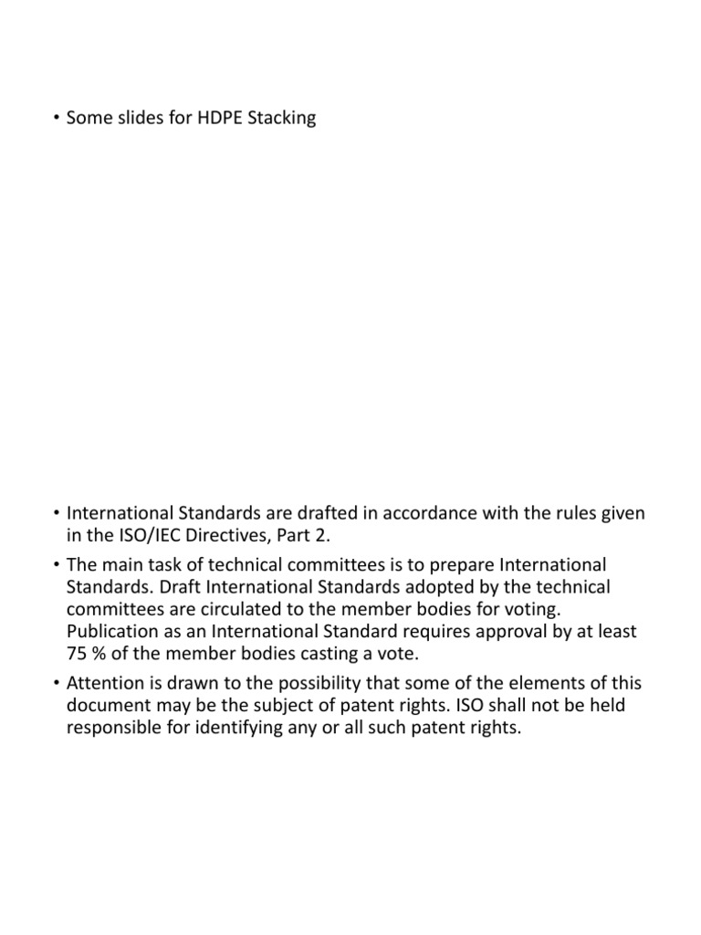 HDPE Stacking Slide Standards | PDF