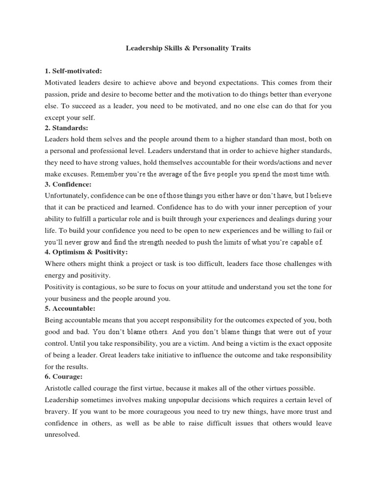Essential Qualities of Effective Leaders | PDF | Self | Leadership