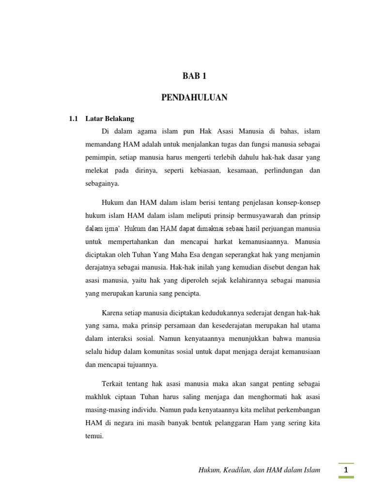 Makalah Hukum Keadilan Dan Ham Dalam Islam