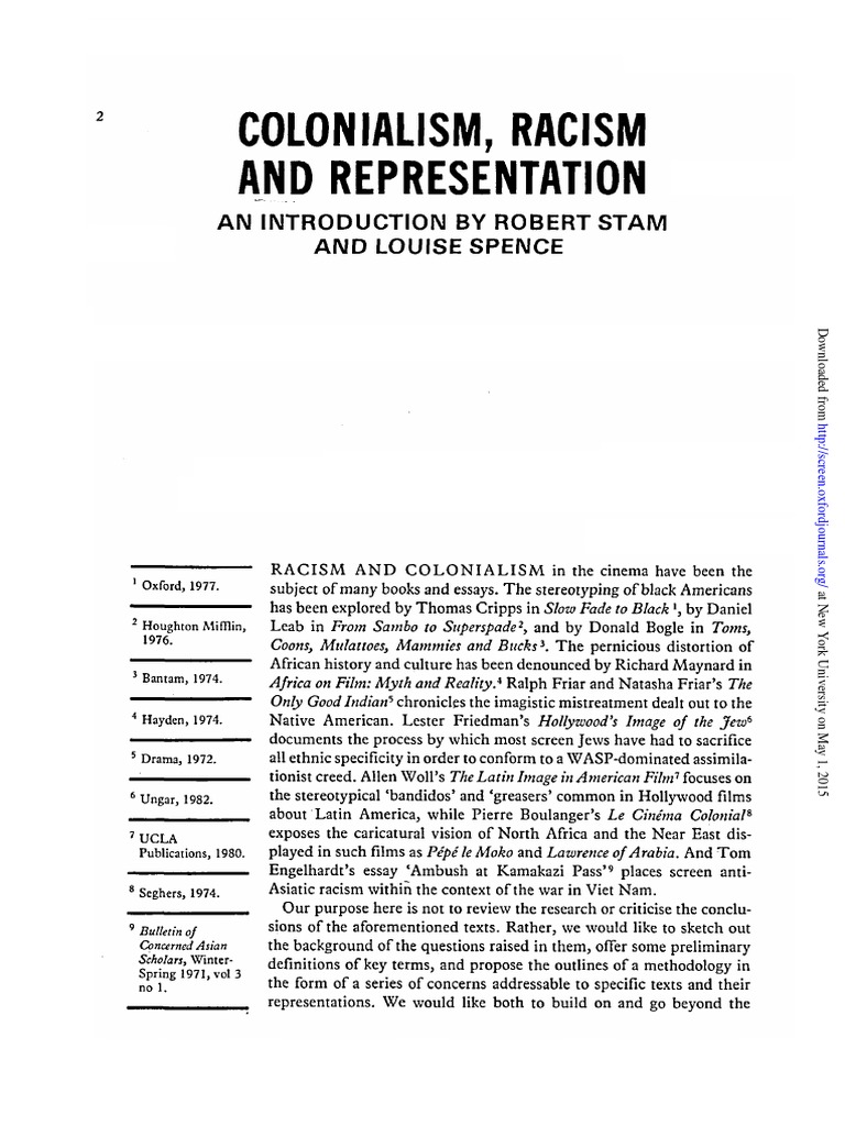 Colonialism Racism and Representation PDF | PDF | Racism ...