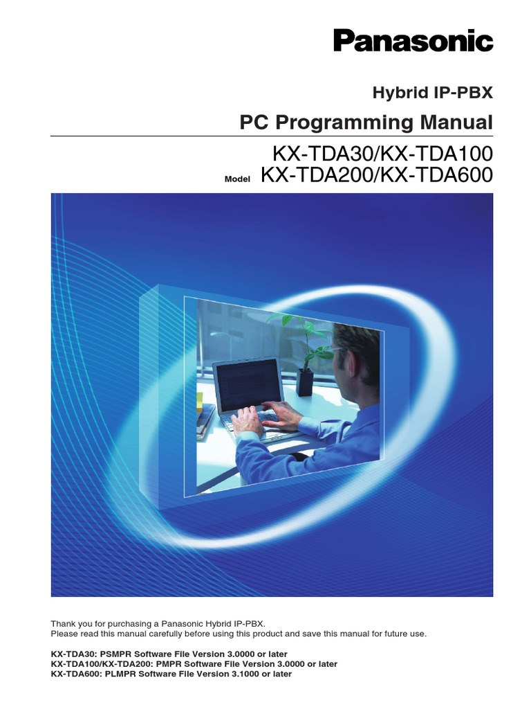 PC Programming Manual KXTDA30/KXTDA100 KXTDA200/KXTDA600 PDF