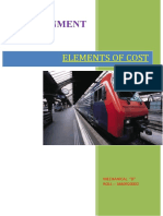 Assignment: Elements of Cost