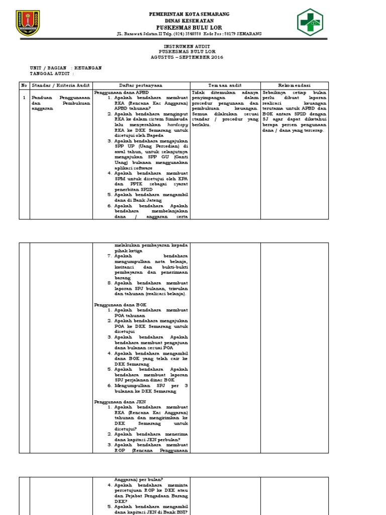 Instrumen Audit Keuangan