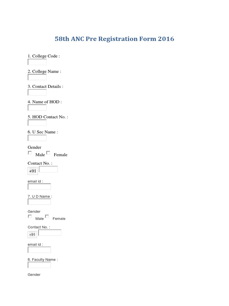 ANC Pre Registration Form 2016 | PDF | Business | Law