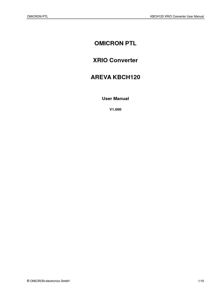 Areva Kbch120 Xrio Converter Manual Enu Tu2.22 v1.000 PDF Electric Power System Transformer