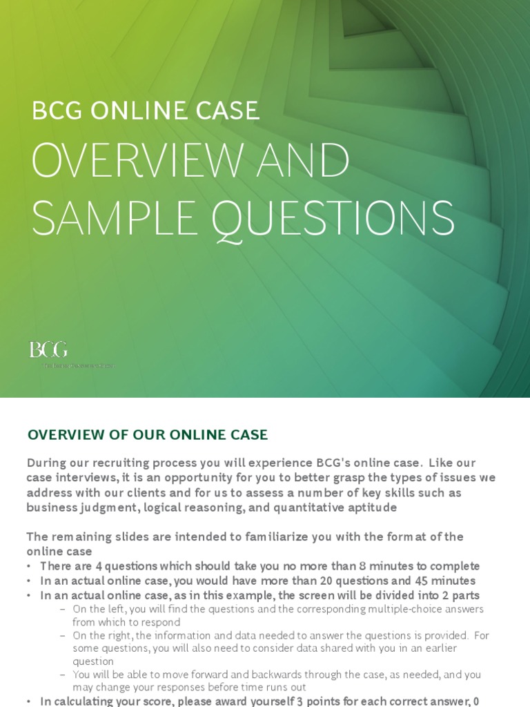BCG Online Case Overview & Sample | PDF | Gasoline | Retail