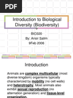 Introduction To Biological Diversity (Biodiversity) : BIO320 By: Ansir Salim 9feb 2006