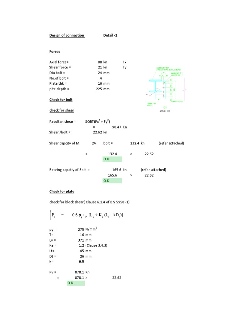 Design of Connection Detail 2 G | PDF