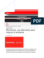 Biominería, Una Alternativa para Mejorar El Ambiente: Noticias