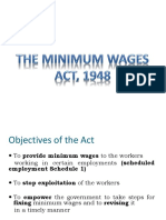 Objectives and Key Provisions of Minimum Wages Act