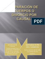 Separación de Cuerpos o Divorcio Por Causal