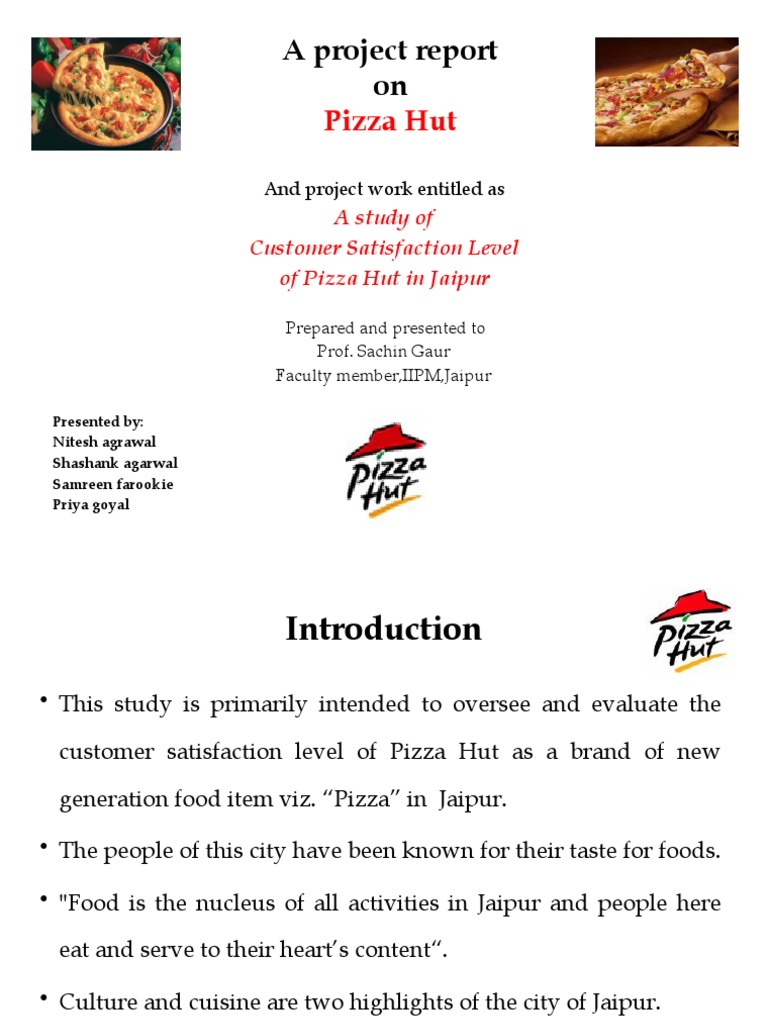 A Project Report On: Pizza Hut | PDF | Survey Methodology | Sampling ...