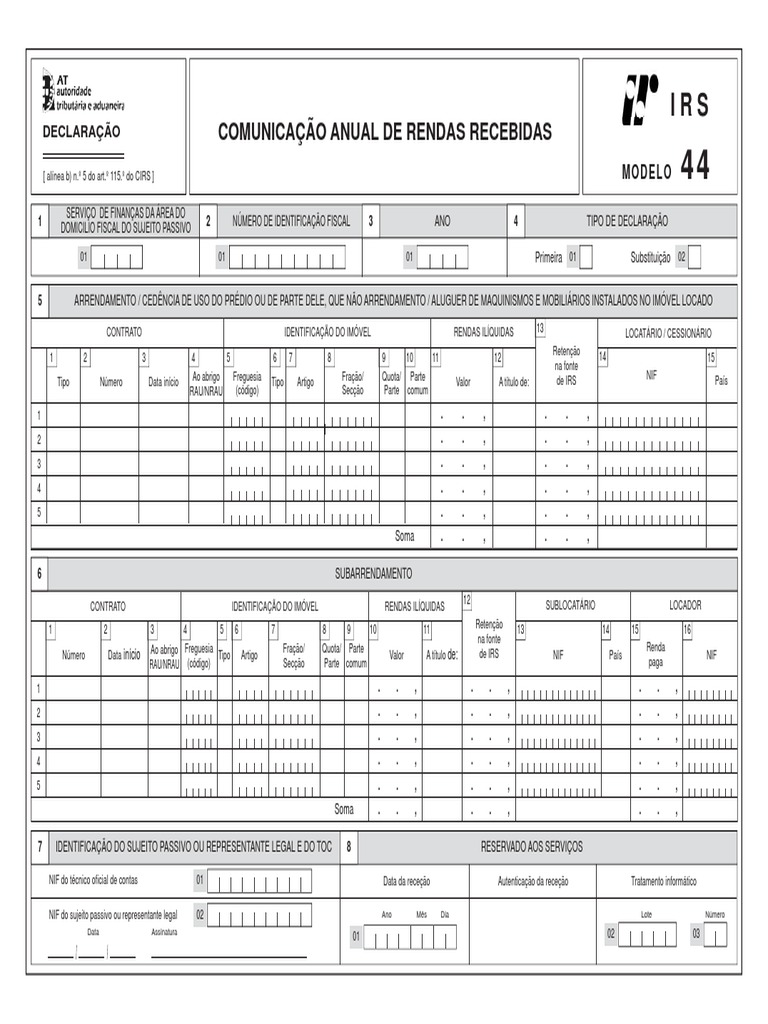 Modelo 44 PDF | PDF | Proprietário | Leasing
