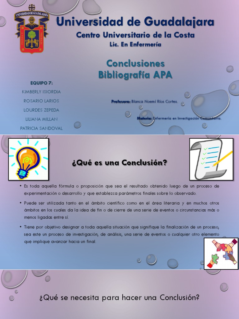 Conclusiones según normas APA 7 | PDF | Estilo apa | Science