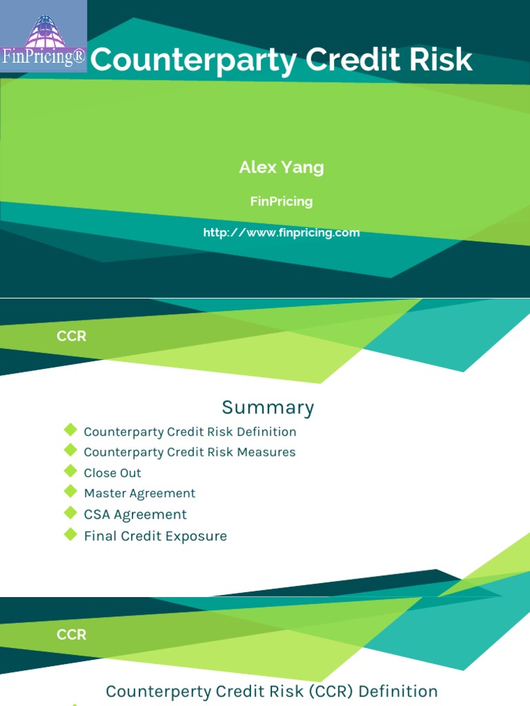 Counterparty Credit Risk Overview | PDF | Over The Counter (Finance ...