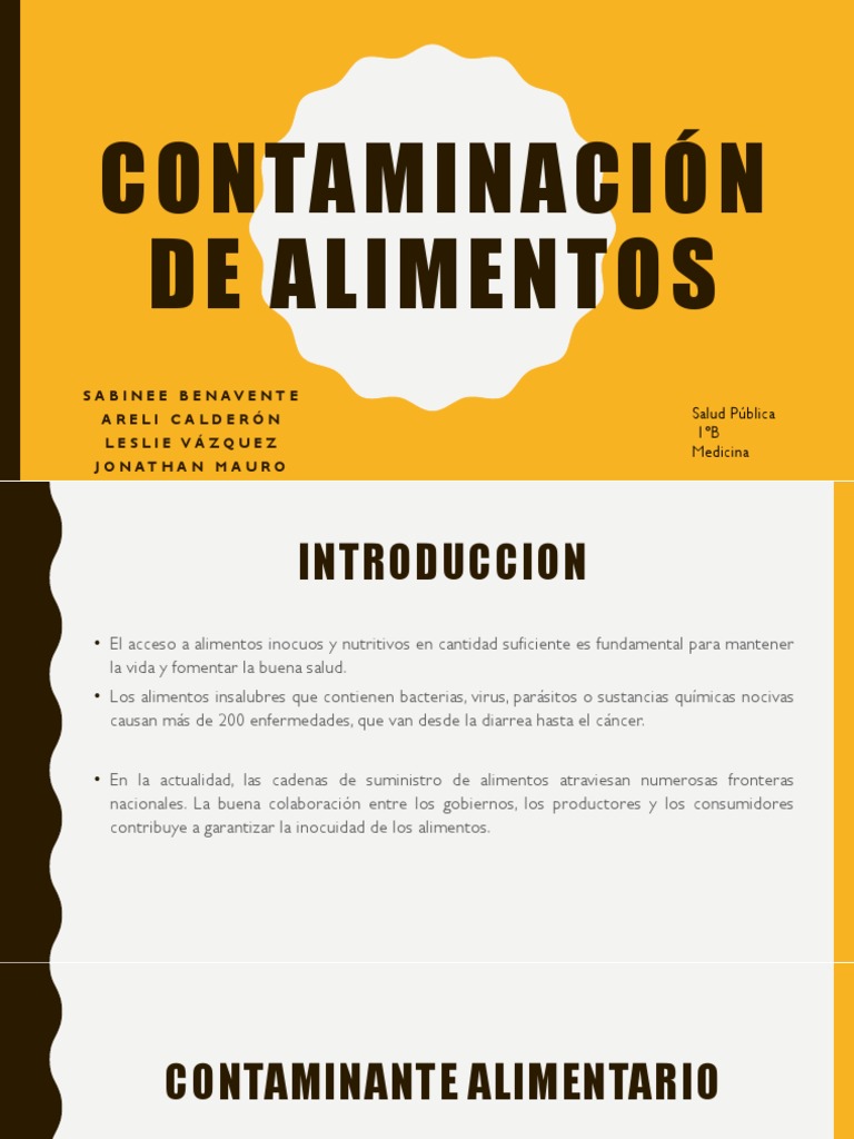 Contaminación de Alimentos | PDF | Alimentos | Ciencias de la Salud