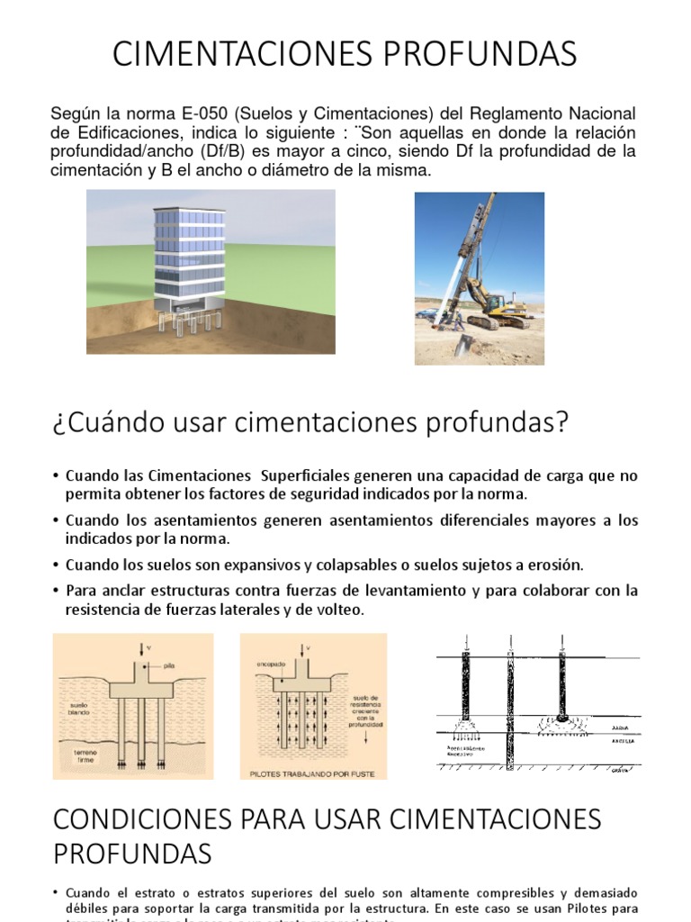 Tipos y Uso de Cimentaciones Profundas | PDF | Fundación (Ingeniería ...