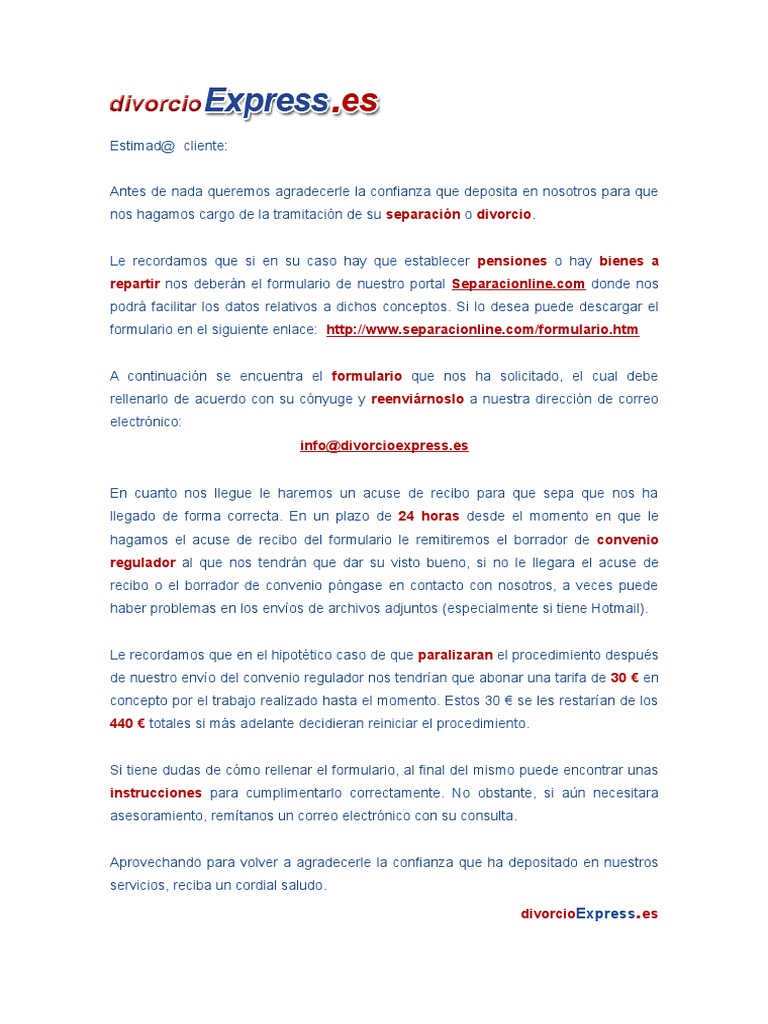 Formulario para Divorcio Express en Argentina | PDF | Divorcio | Matrimonio