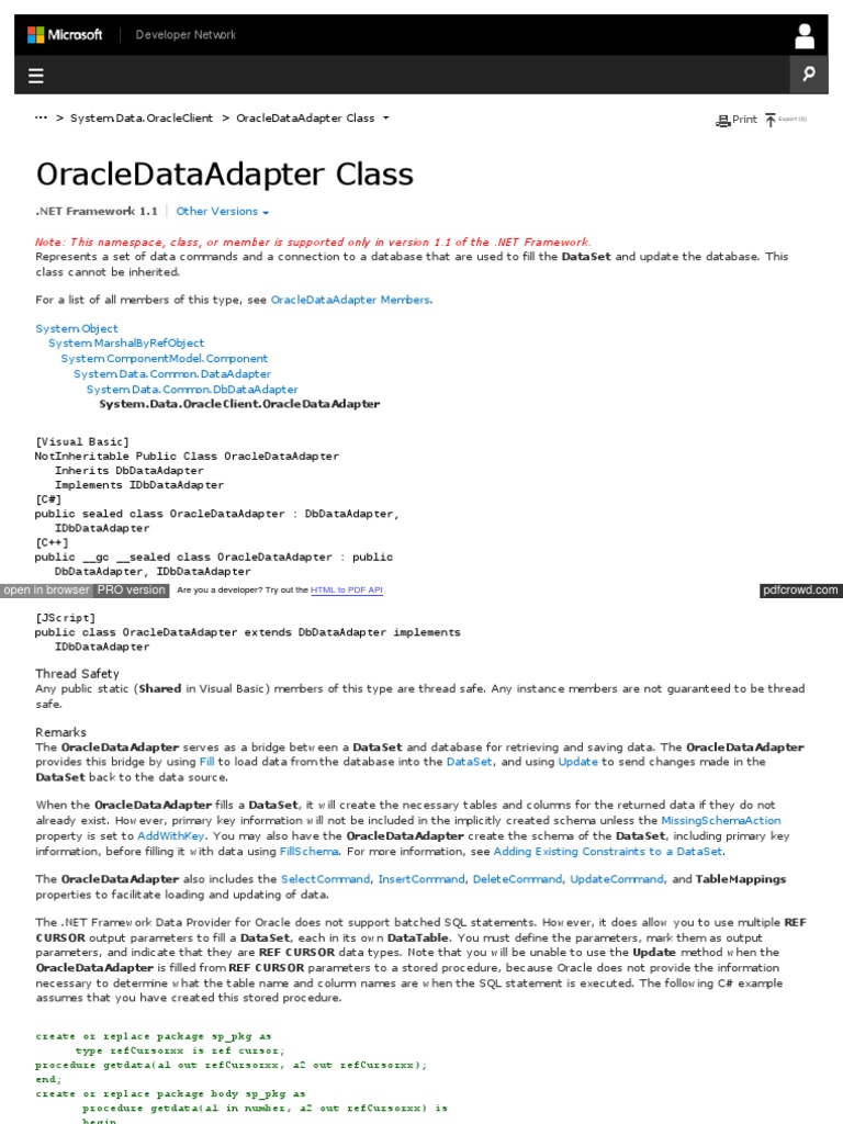Conexion Oracle C# Dotnet | PDF | C Sharp (Programming Language ...