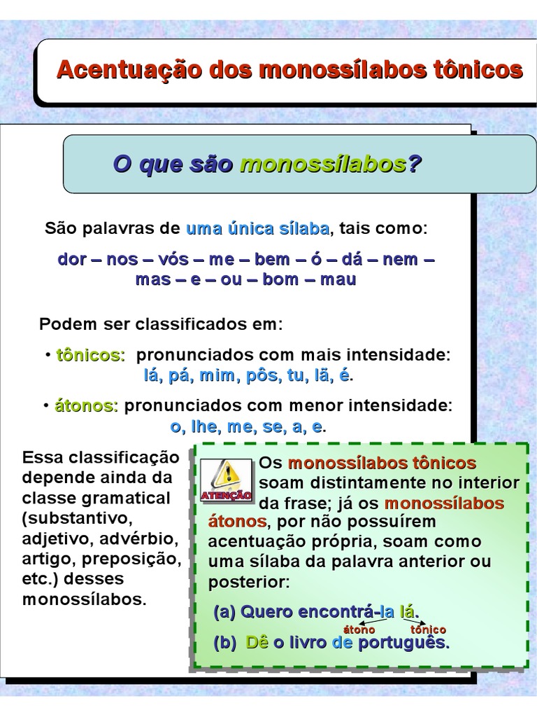 Acentuação Das Monossílabos Tônicos | PDF