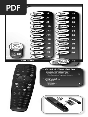 Remote Manual - USE 2241 For TV PDF | PDF | Videocassette.