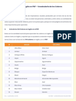 Colores en Inglés en PDF – Vocabulario de Los Colores