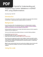 Understanding and Implementing Custom Validations in ASP.net MVC Using DataAnnotations