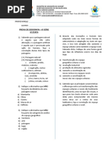 Prova de Geografia